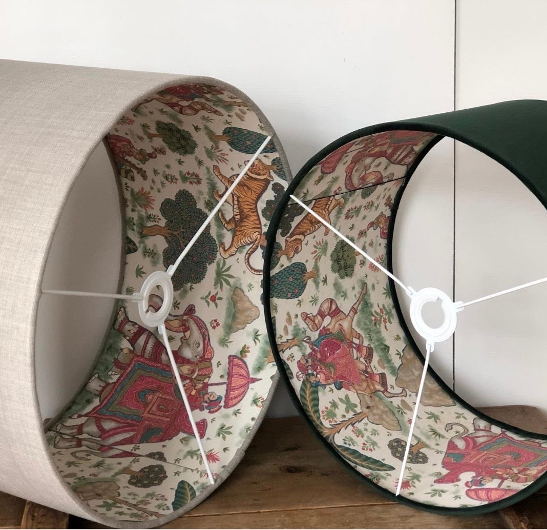 Green Velvet Indian Elephant Lampshade