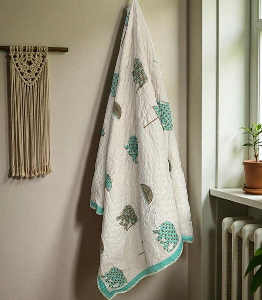 Elephant Block Print Quilt