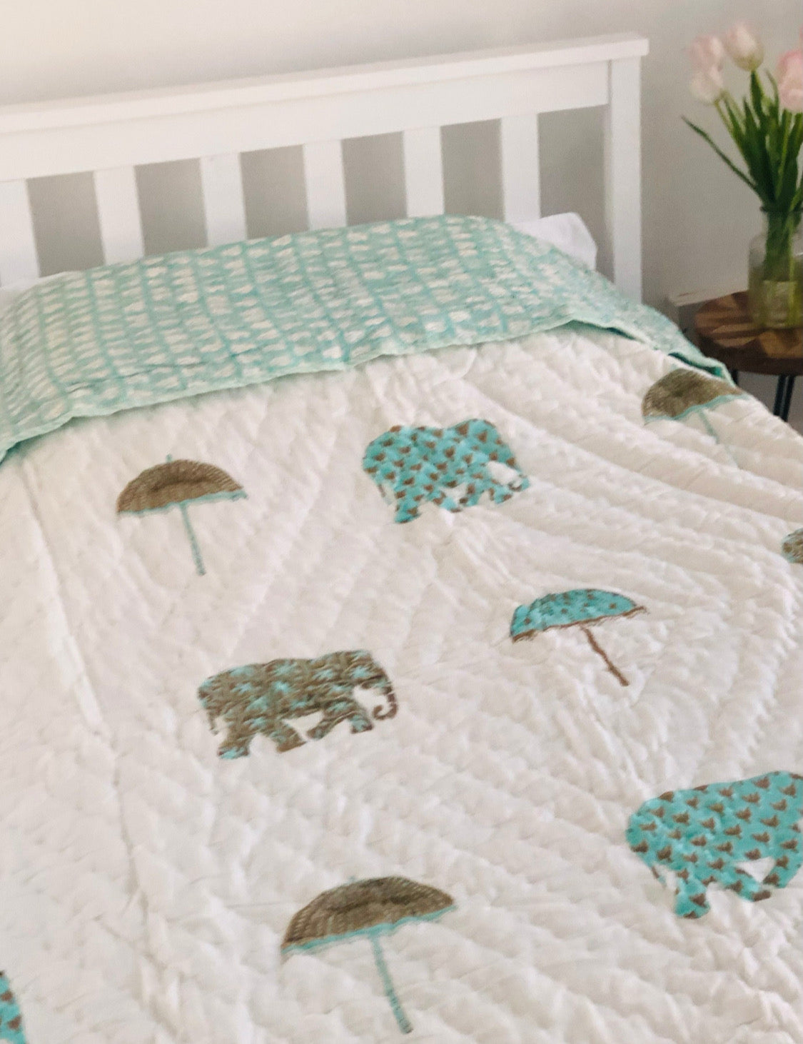 Elephant Block Print Quilt