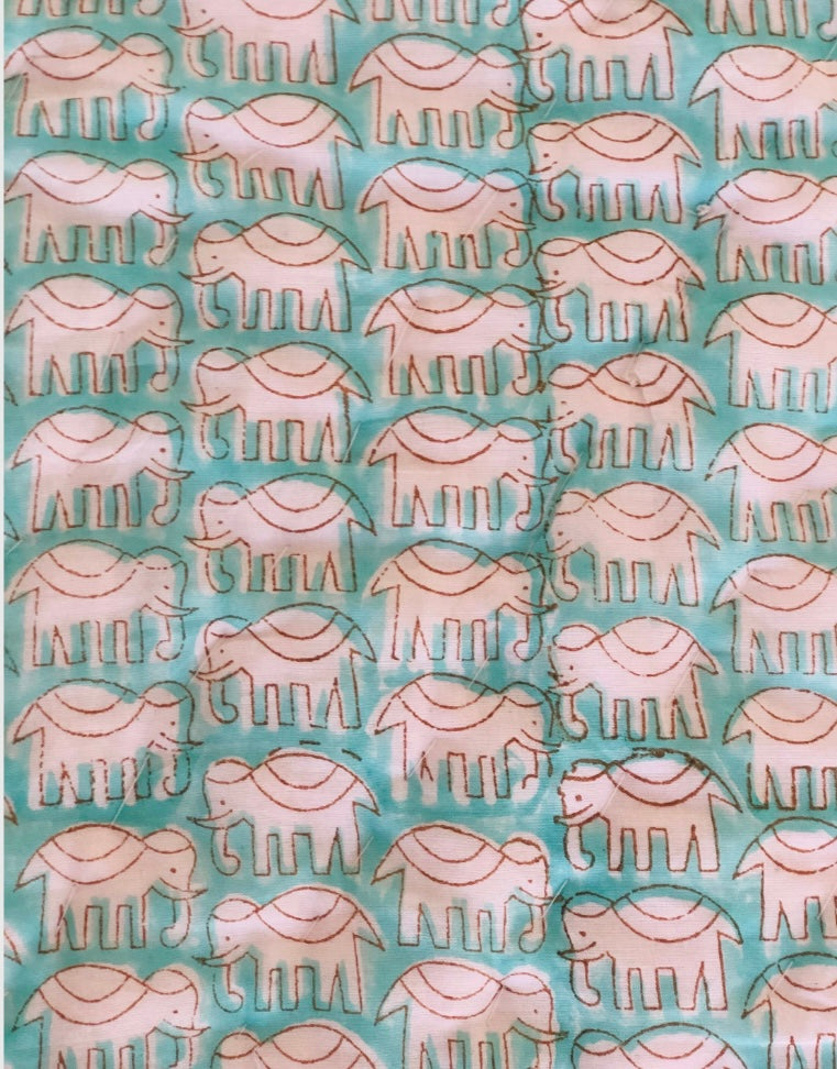 Elephant Block Print Quilt