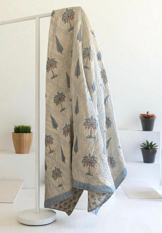 Palm Tree Block Print Quilt