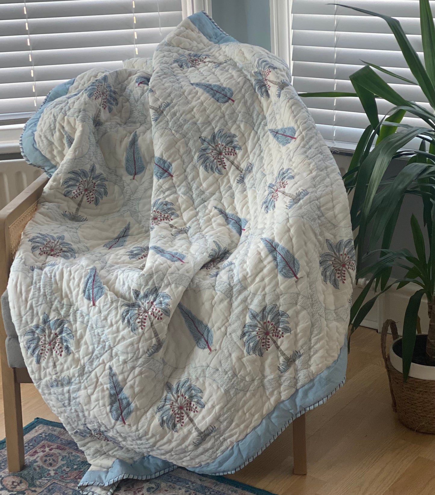 Palm Tree Block Print Quilt