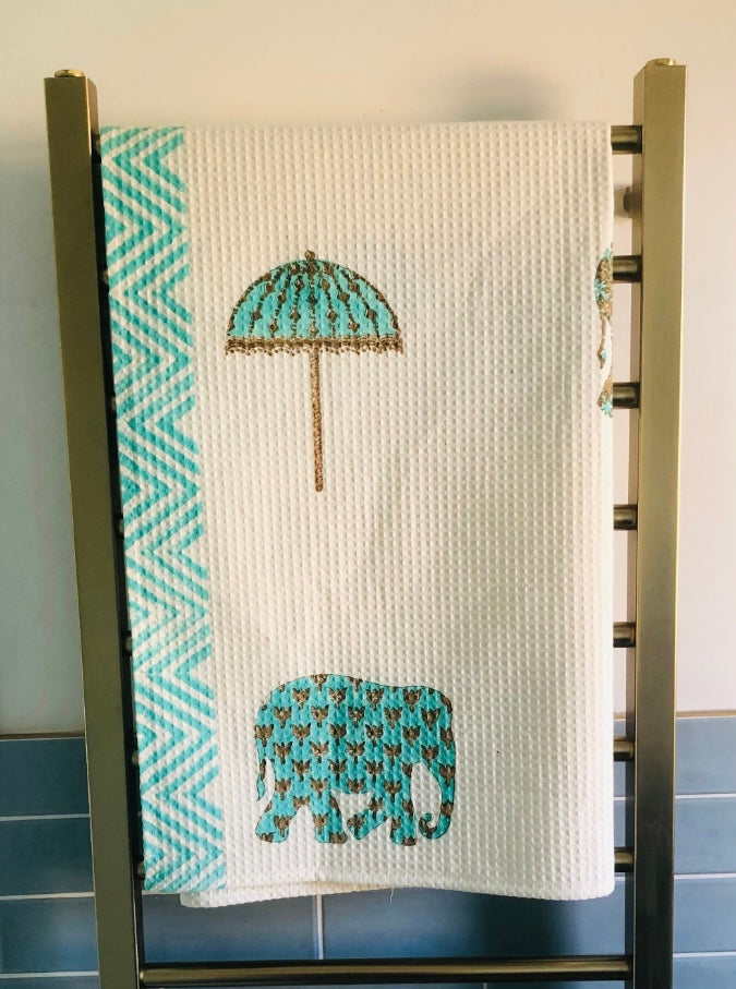 Indian Block Print Beach Towel - The Bamboo Bird