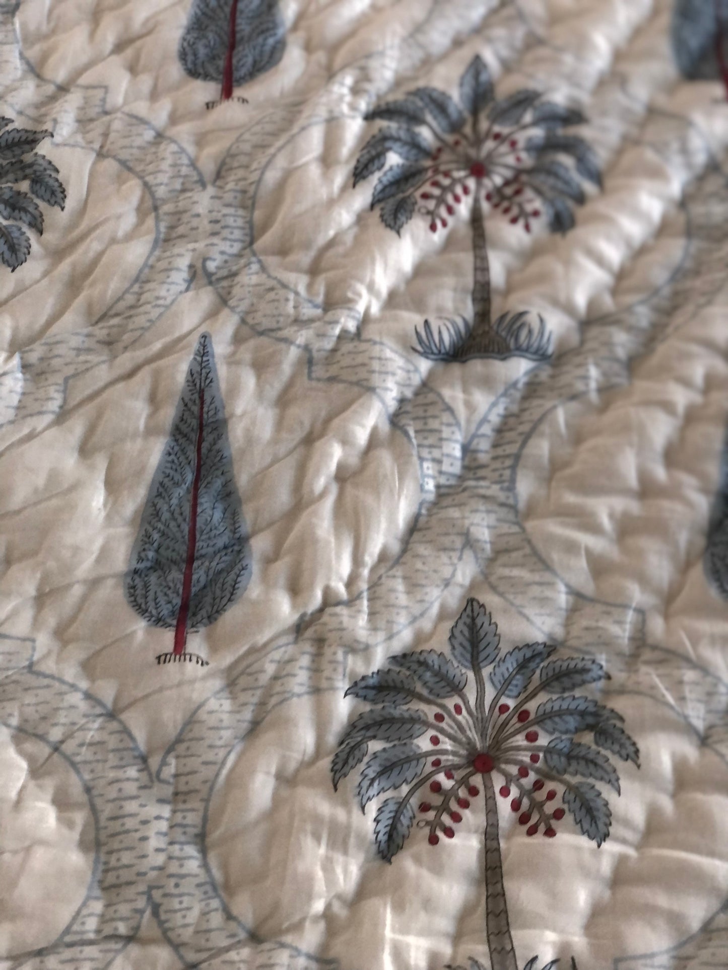 Palm Tree Block Print Quilt