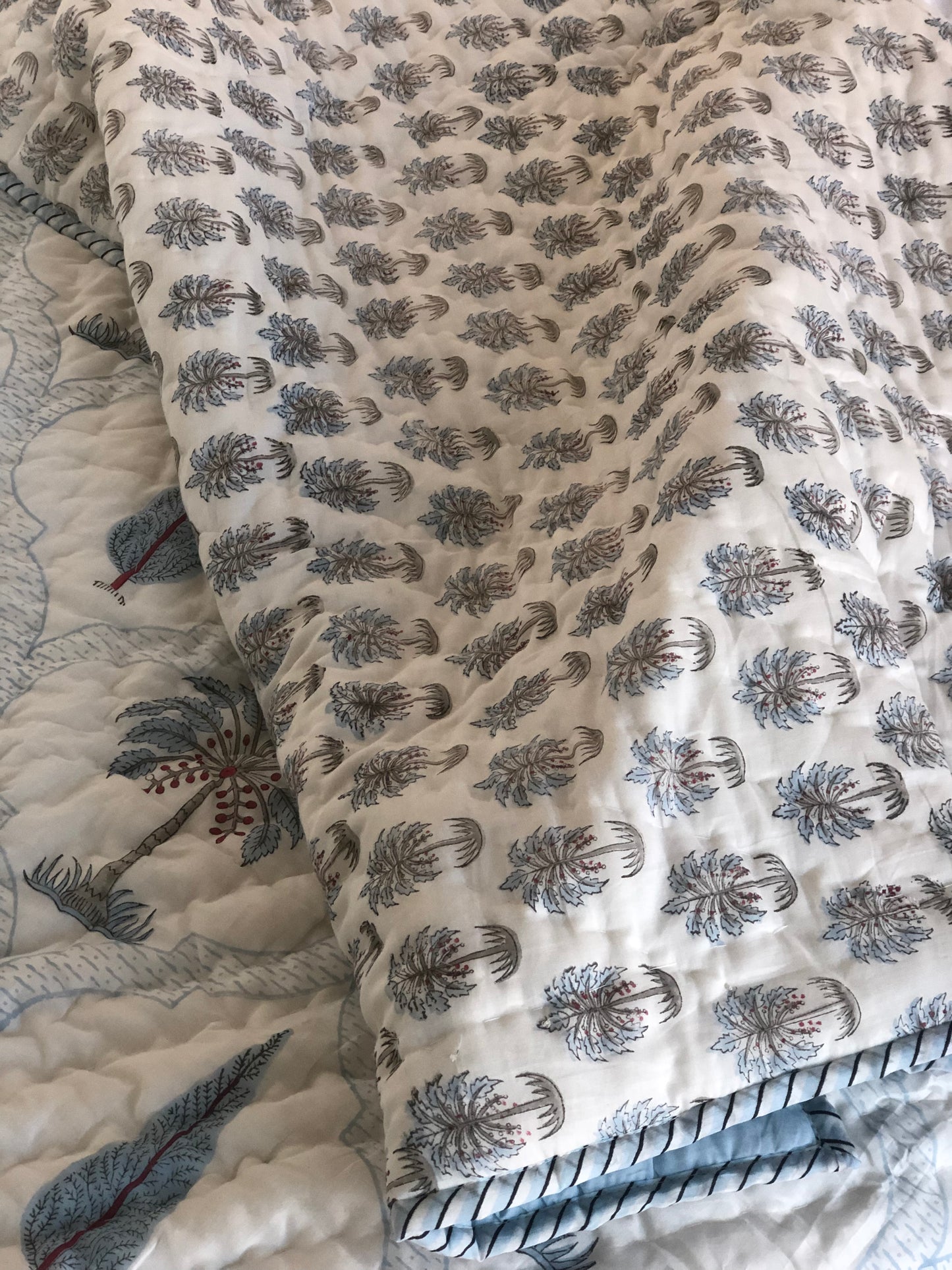 Palm Tree Block Print Quilt