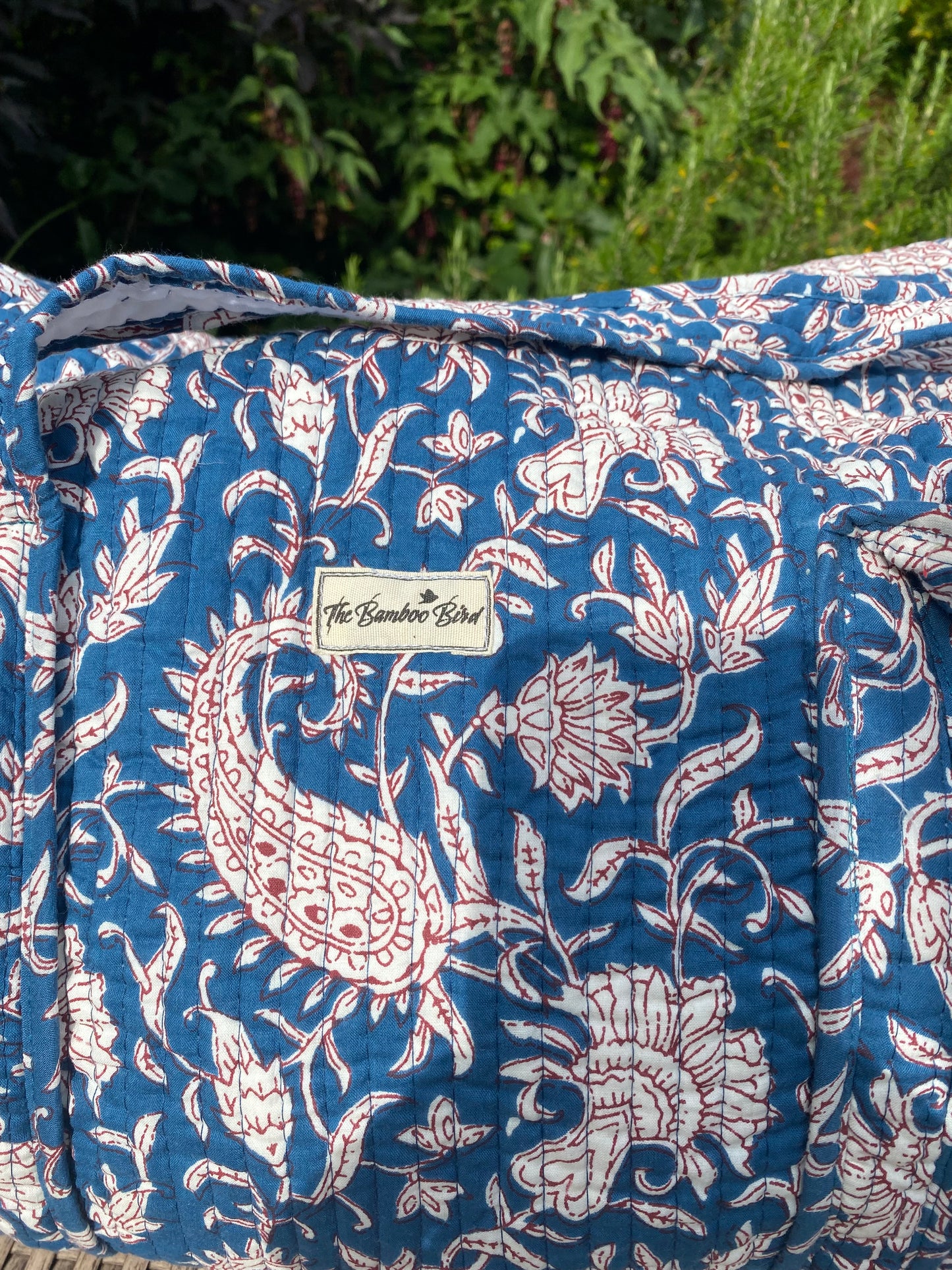 Blue Paisley Quilted Weekend Duffel Bag - Stylish Travel Bag | The Bamboo Bird