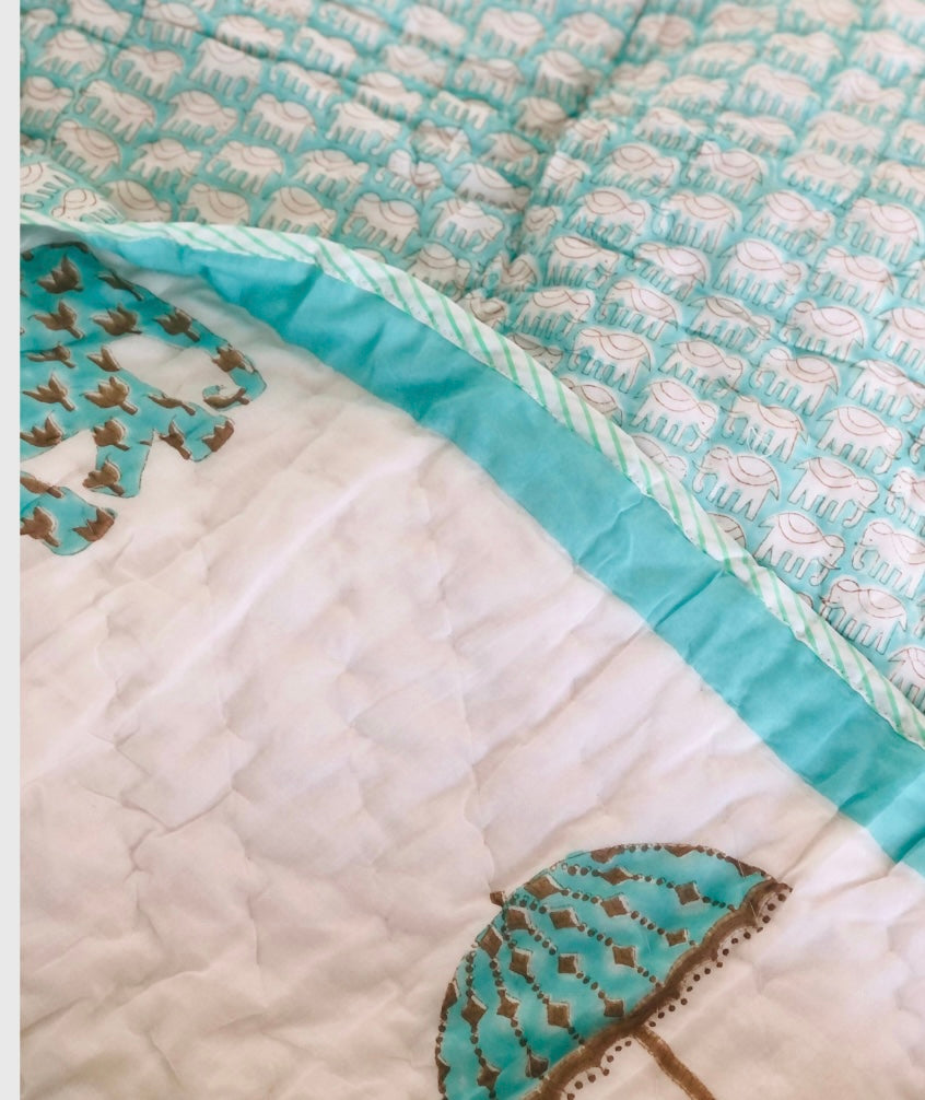 Elephant Block Print Quilt