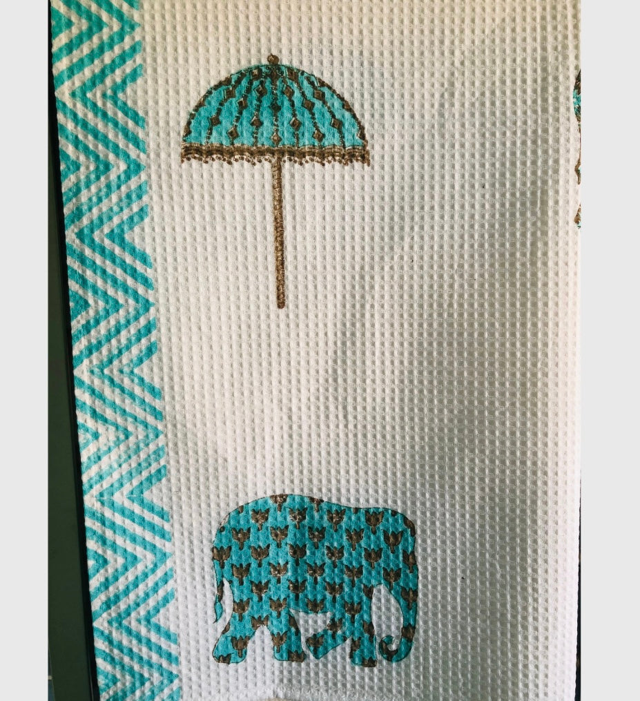 Indian Block Print Beach Towel - The Bamboo Bird