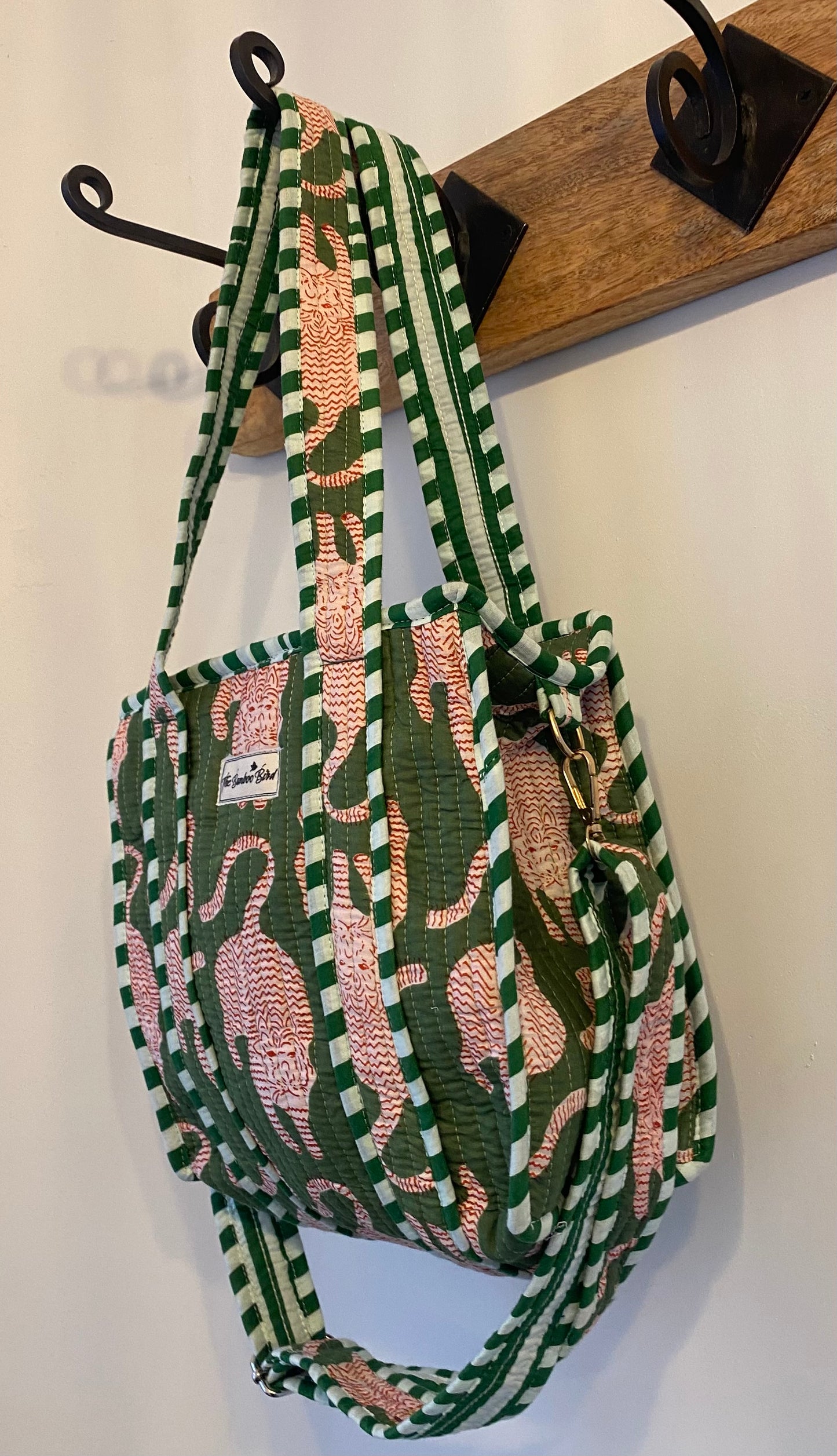 Mini Tote Bag - Green Tiger Print