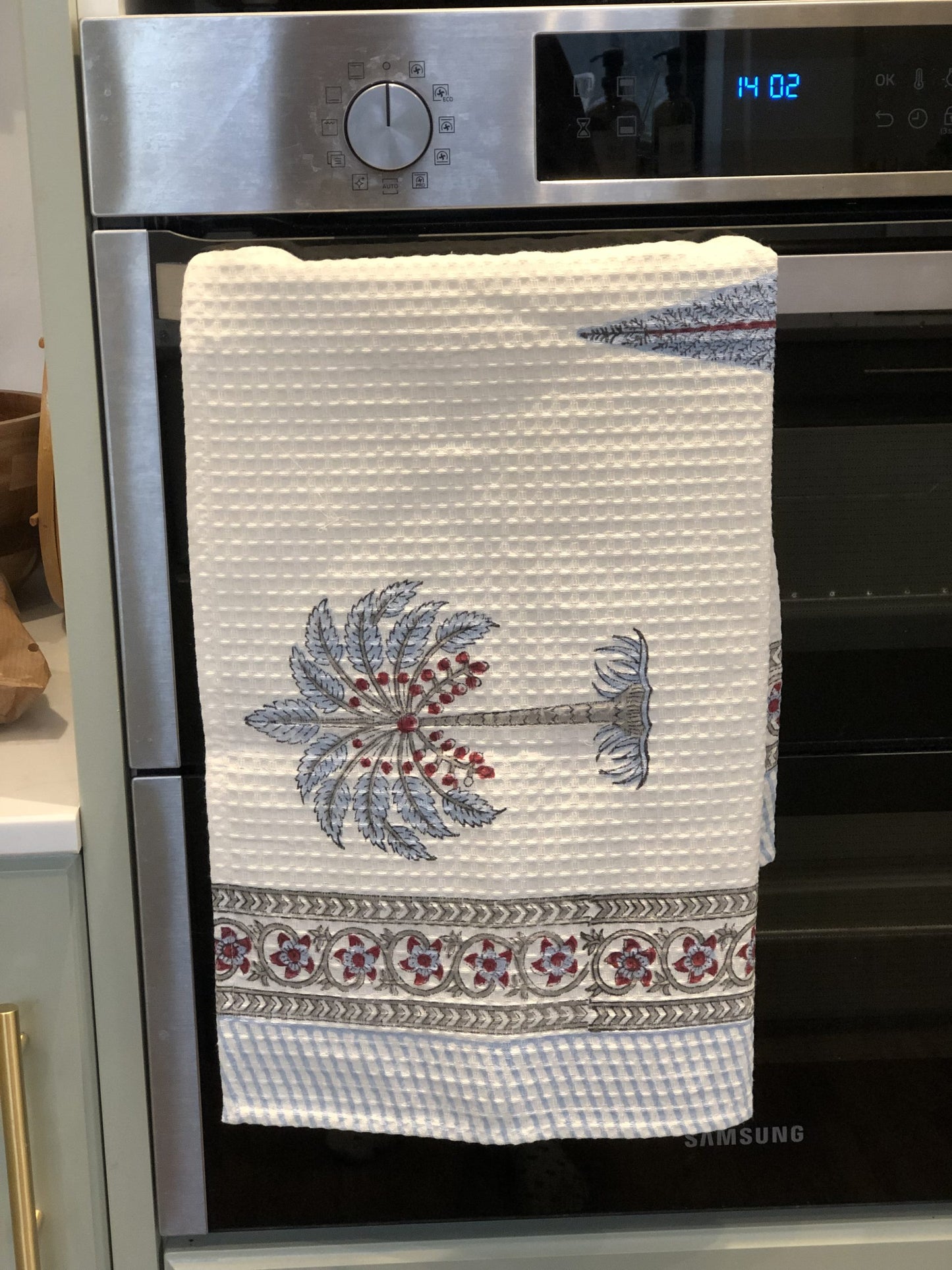 Indian Block Print Hand or Tea Towel - The Bamboo Bird