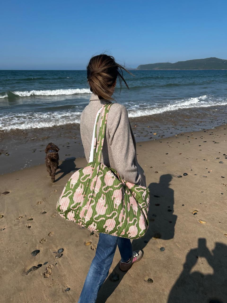 Green Tiger Quilted Weekend Duffel Bag - Stylish Travel Bag | The Bamboo Bird