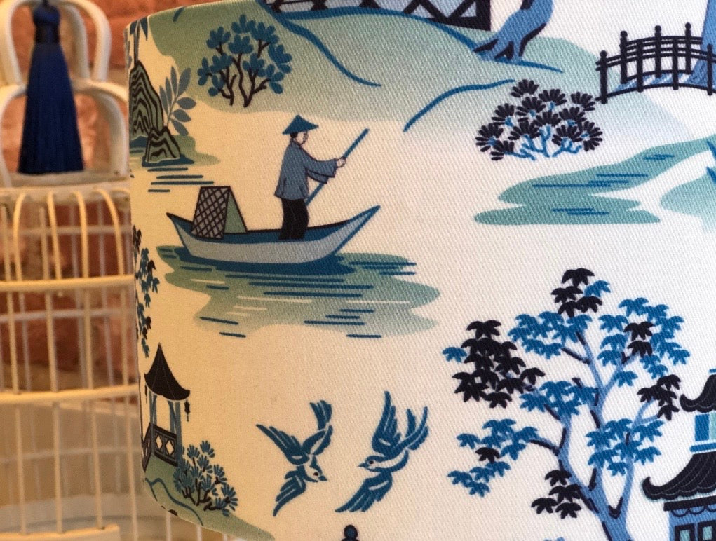 Blue and White Chinoiserie Lampshade