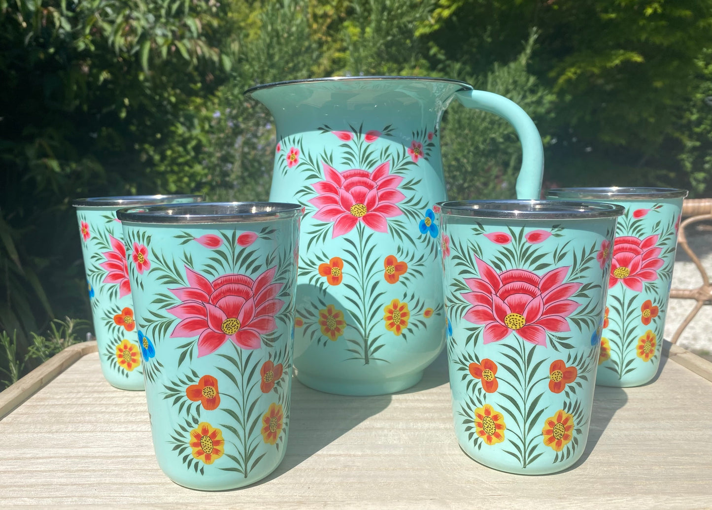 Jug and Tumbler Set from Kashmir - The Bamboo Bird