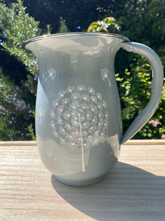 Pale Blue Dandelion Jug from Kashmir - The Bamboo Bird