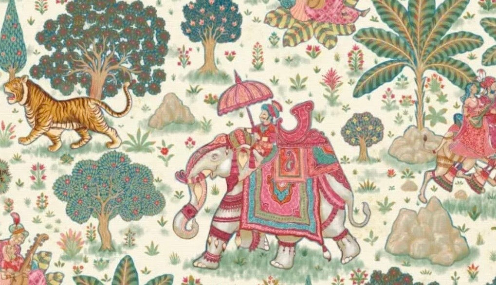 Green Velvet Indian Elephant Lampshade