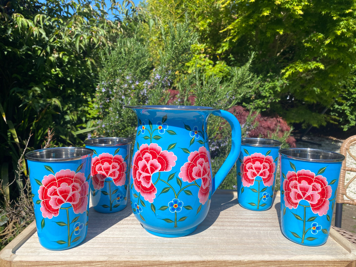 Jug and Tumbler Set from Kashmir - The Bamboo Bird