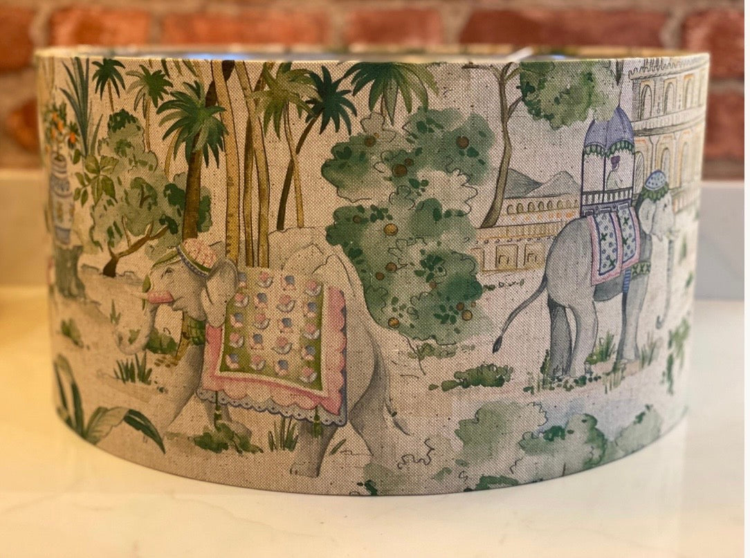 Indian Elephant Lampshade – Silver Lined