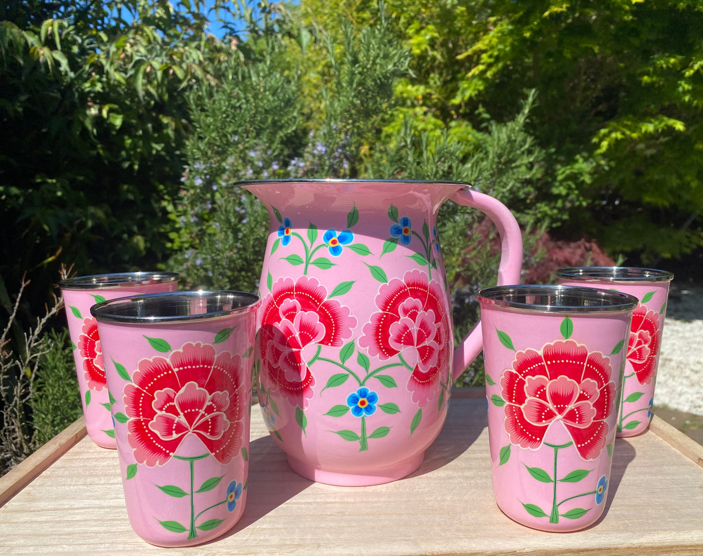 Jug and Tumbler Set from Kashmir - The Bamboo Bird