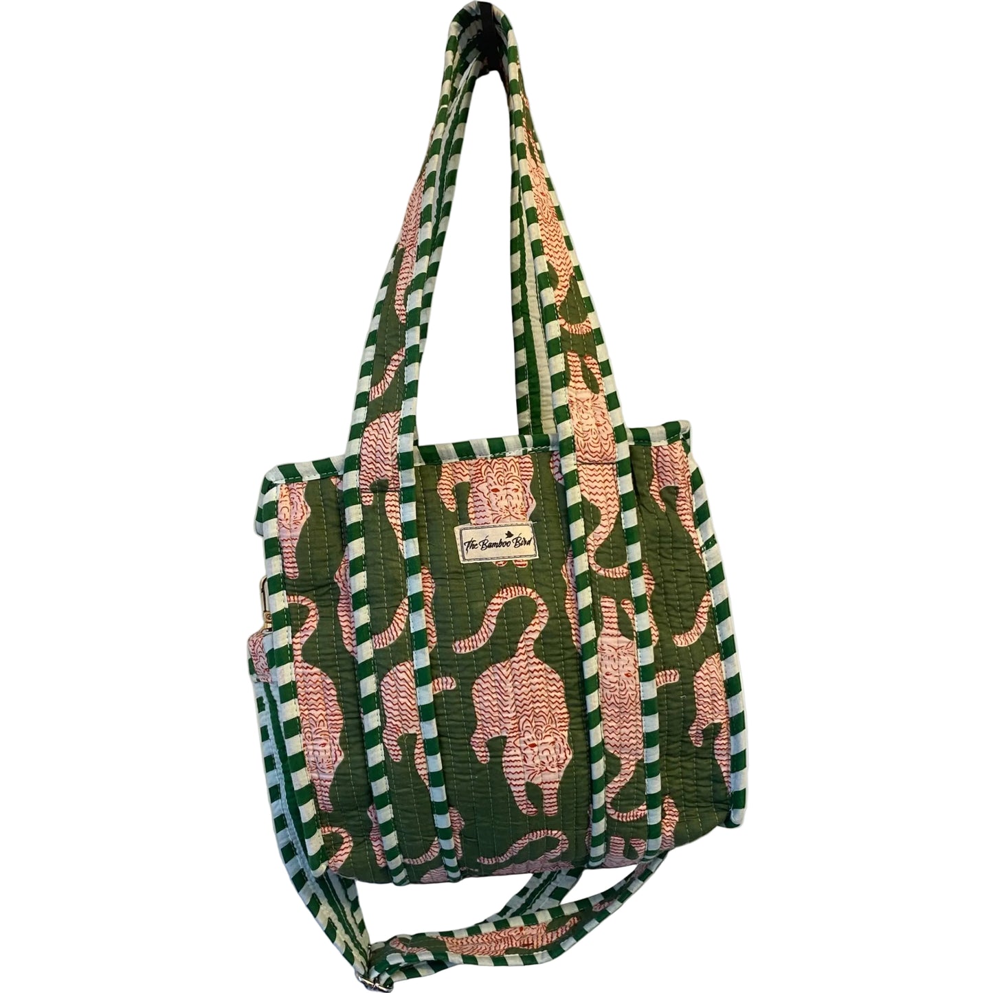 Mini Tote Bag -  Green Tiger Print