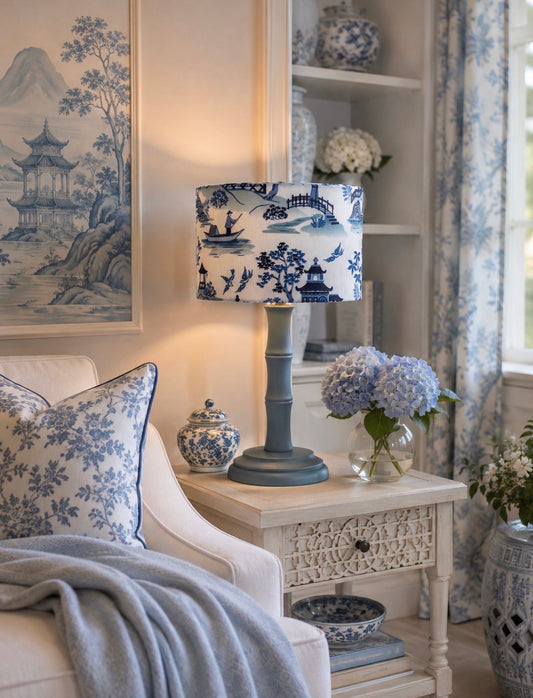 Blue and White Chinoiserie Lampshade