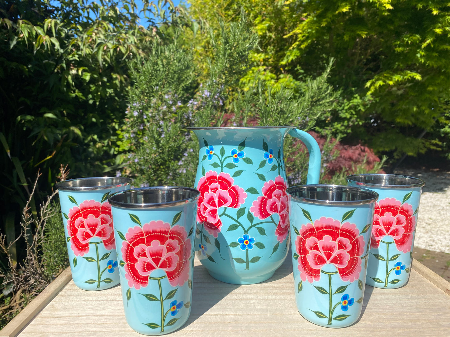 Jug and Tumbler Set from Kashmir - The Bamboo Bird