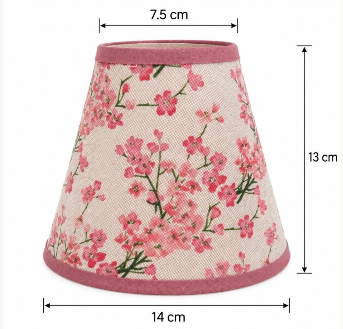 Cherry Blossom Clip-on Lampshade | Pink Floral Wall Light Shade
