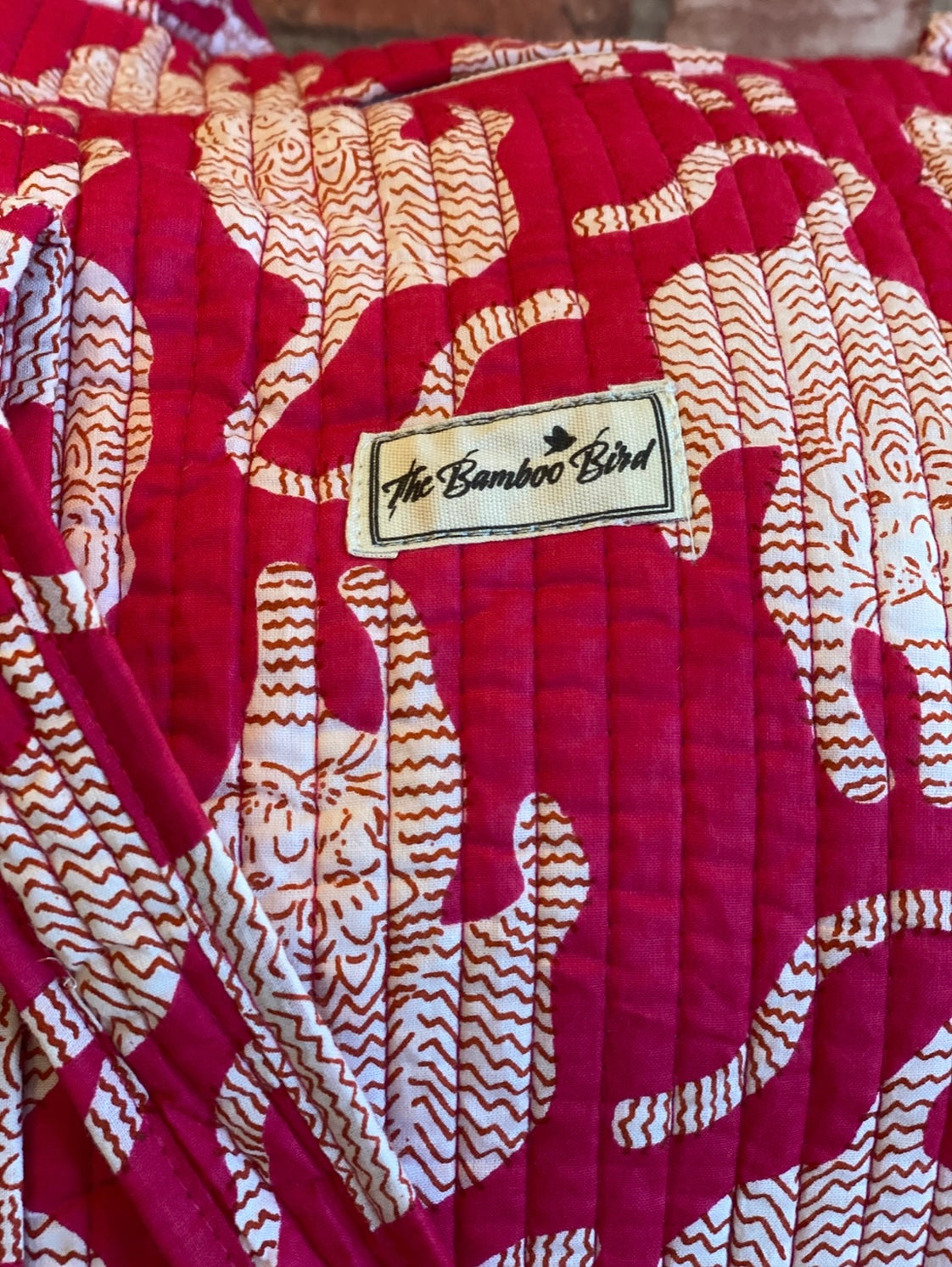 Bright Pink Tiger Quilted Weekend Duffel Bag - Stylish Travel Bag | The Bamboo Bird