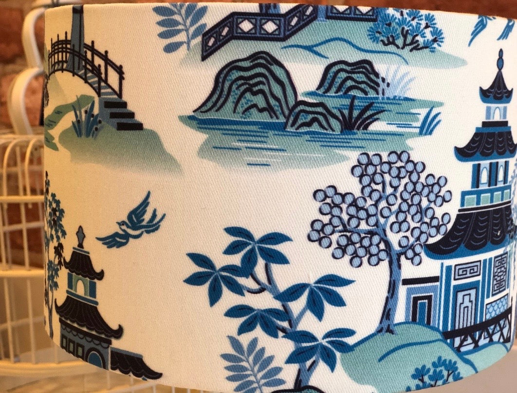 Blue and White Chinoiserie Lampshade