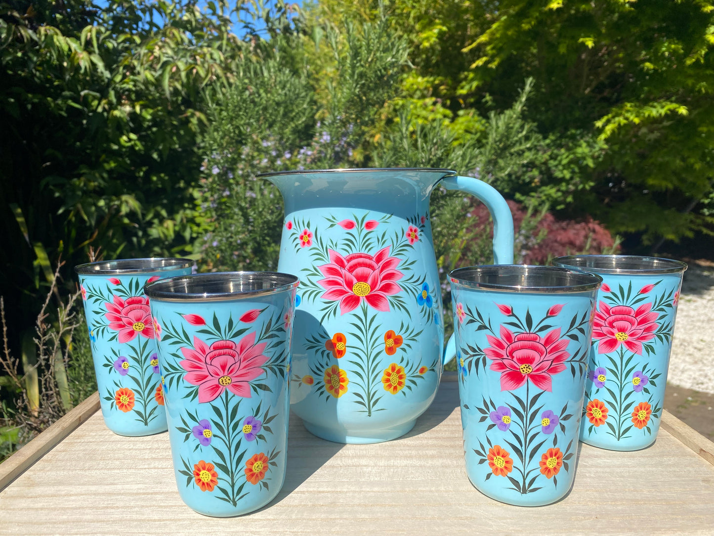 Jug and Tumbler Set from Kashmir - The Bamboo Bird