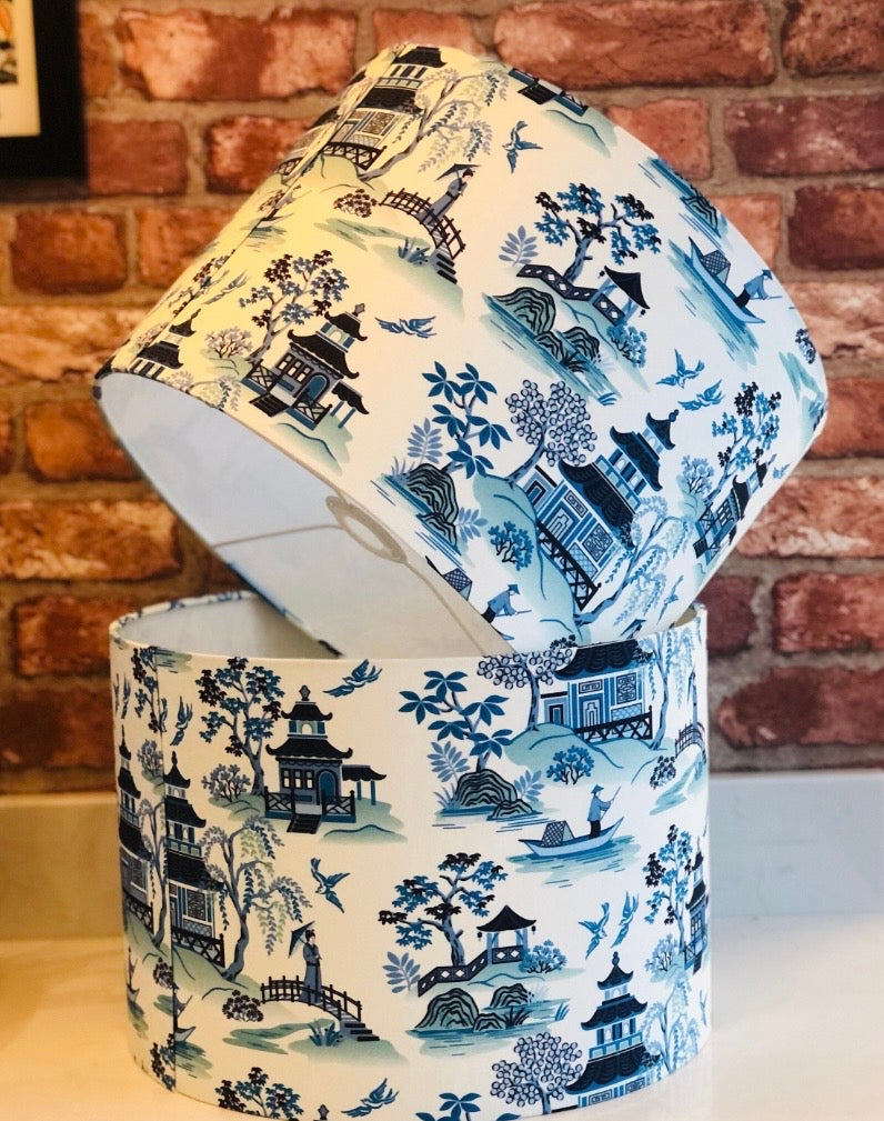 Blue and White Chinoiserie Lampshade