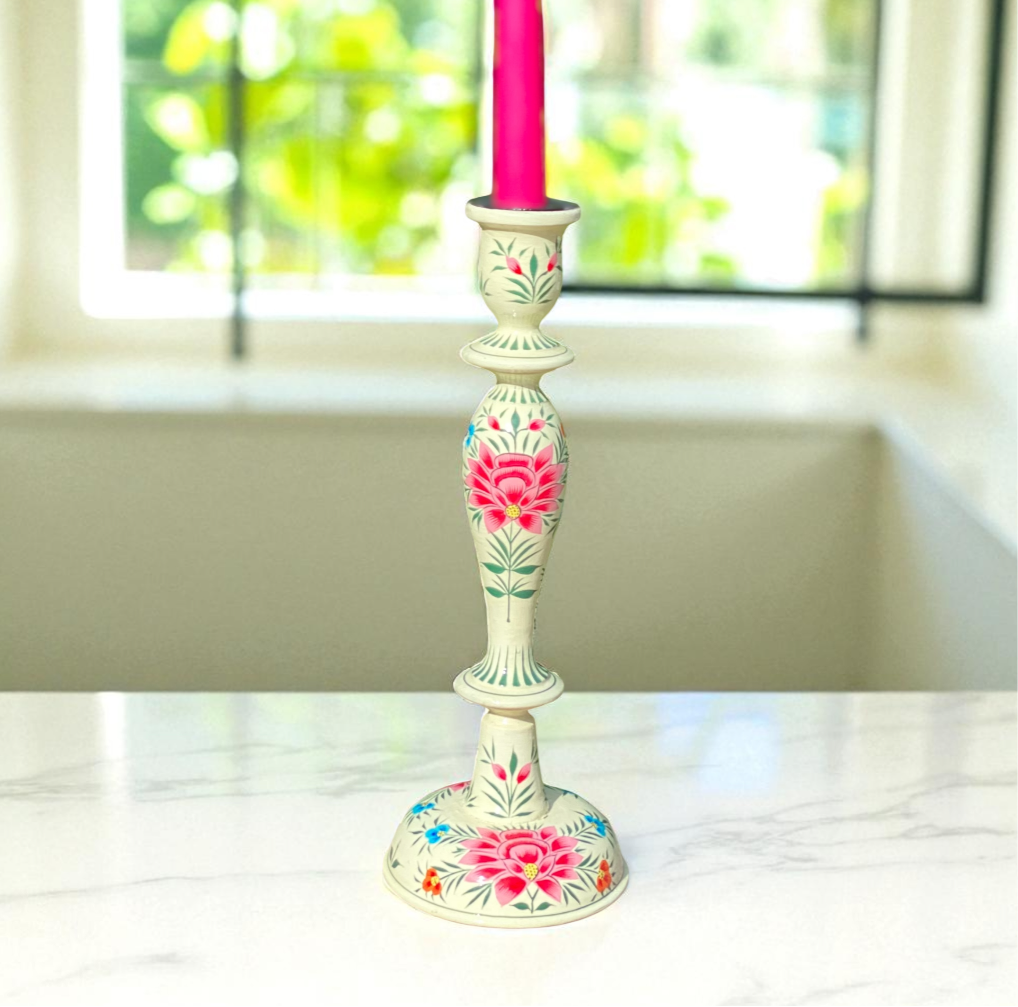 Floral Candleholder from Kashmir