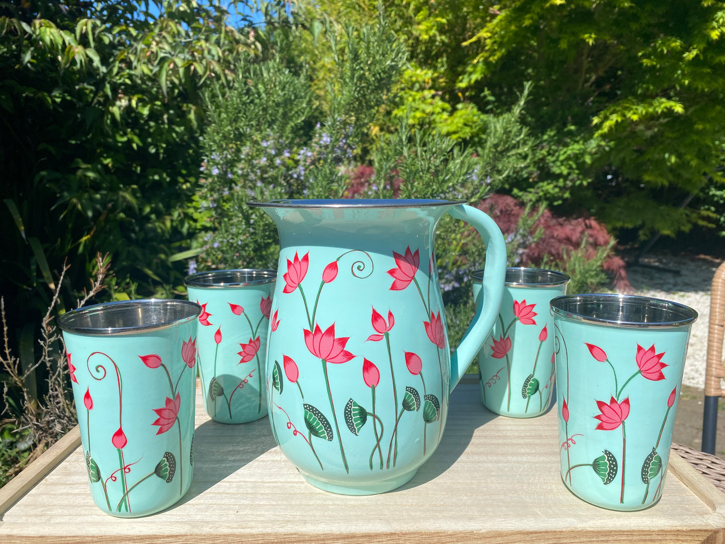 Jug and Tumbler Set from Kashmir - The Bamboo Bird