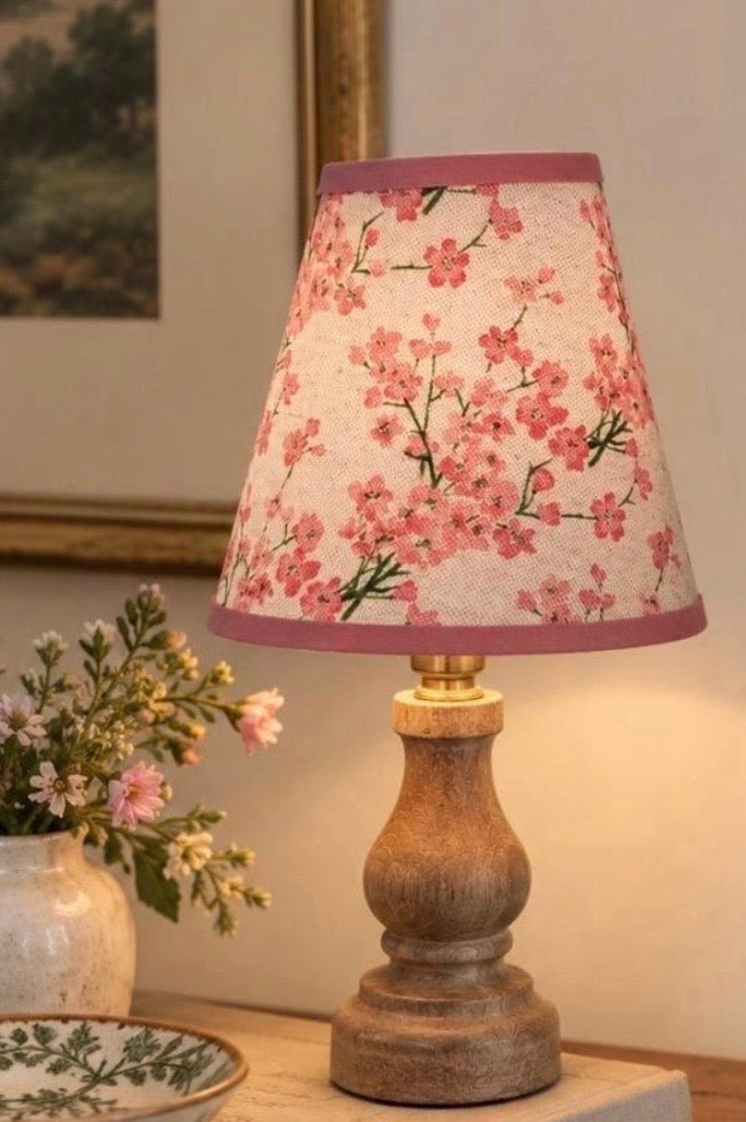 Cherry Blossom Clip-on Lampshade | Pink Floral Wall Light Shade