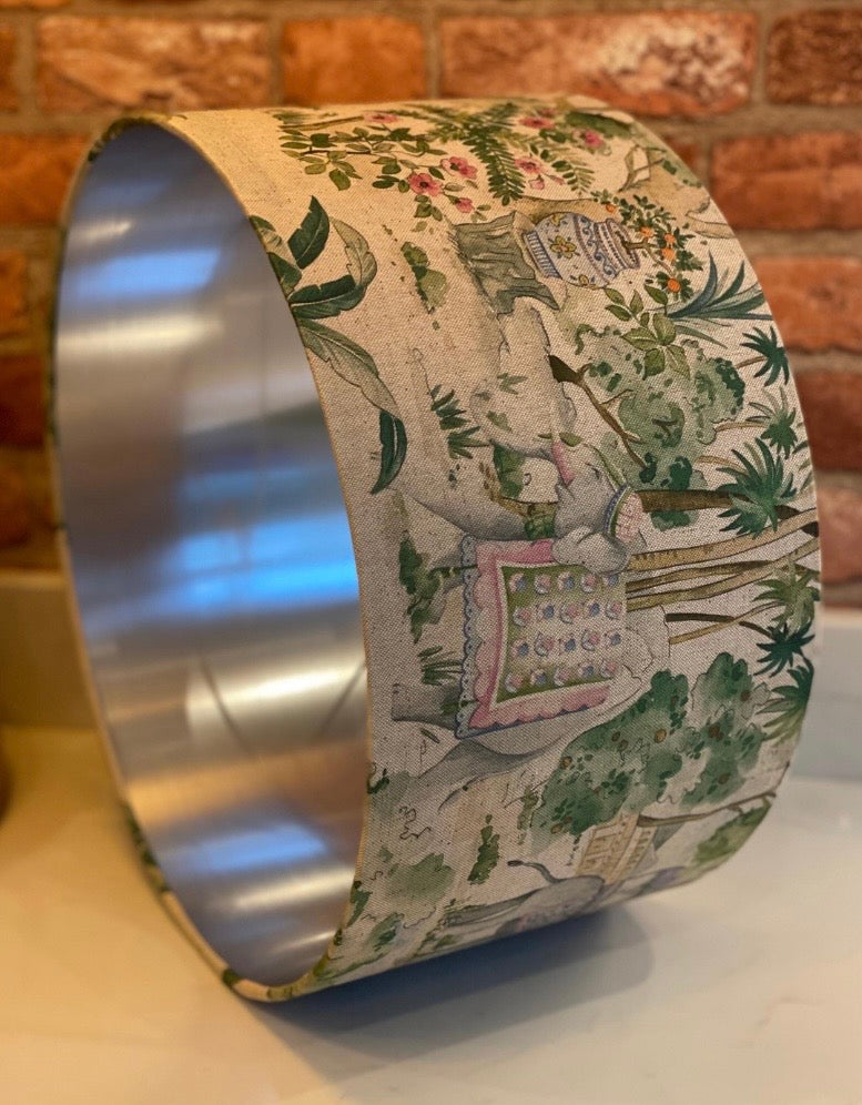 Indian Elephant Lampshade – Silver Lined