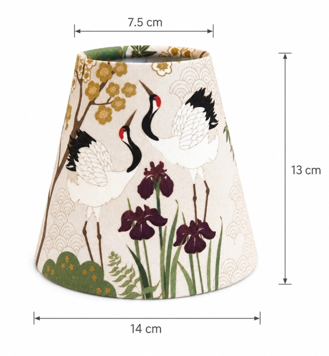 Clip-on Japanese Crane Lampshades