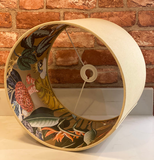 Natural Sand Lampshade with Gold Tropical Lining