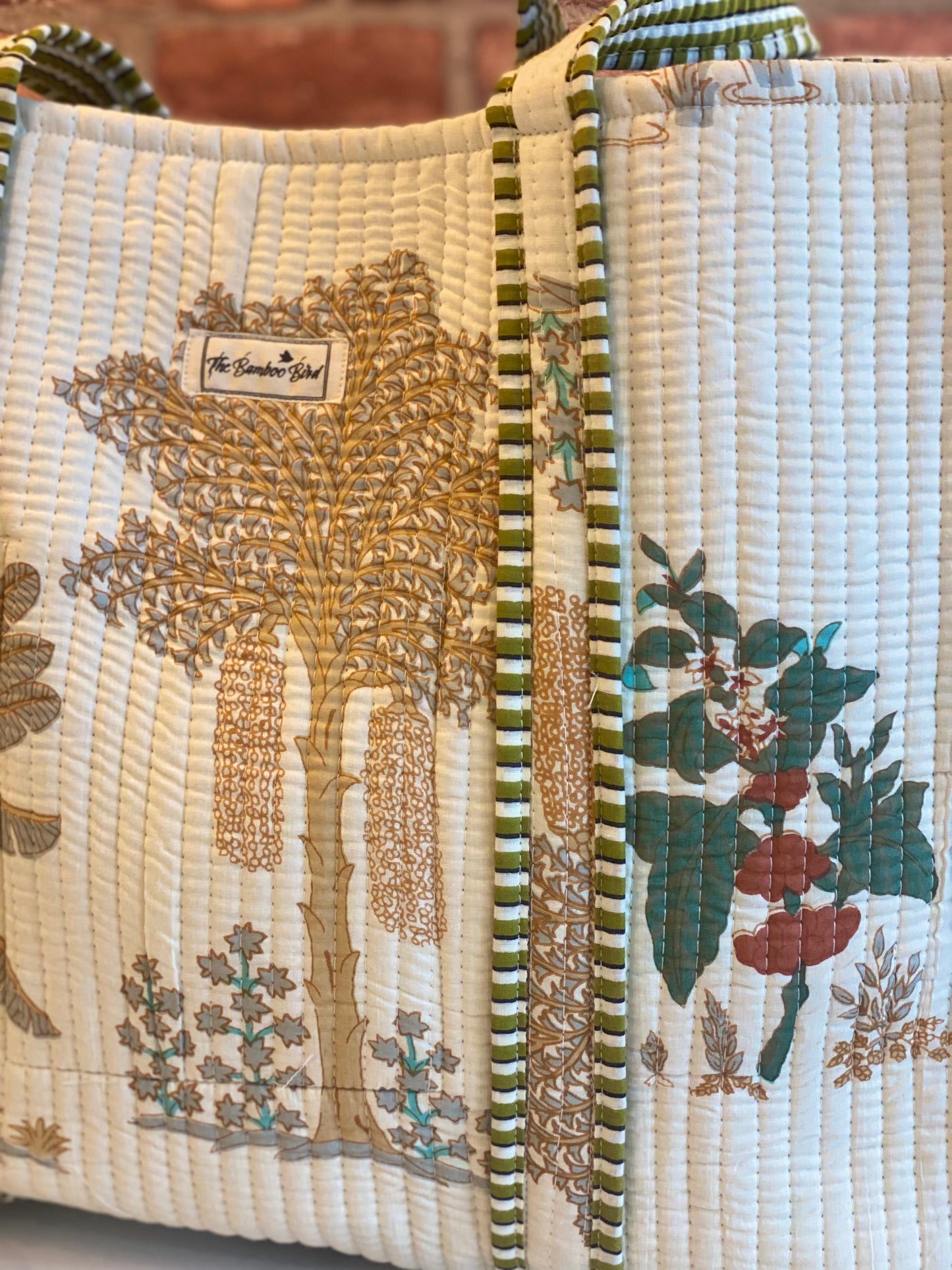 Palm Tree Quilted Tote Bag