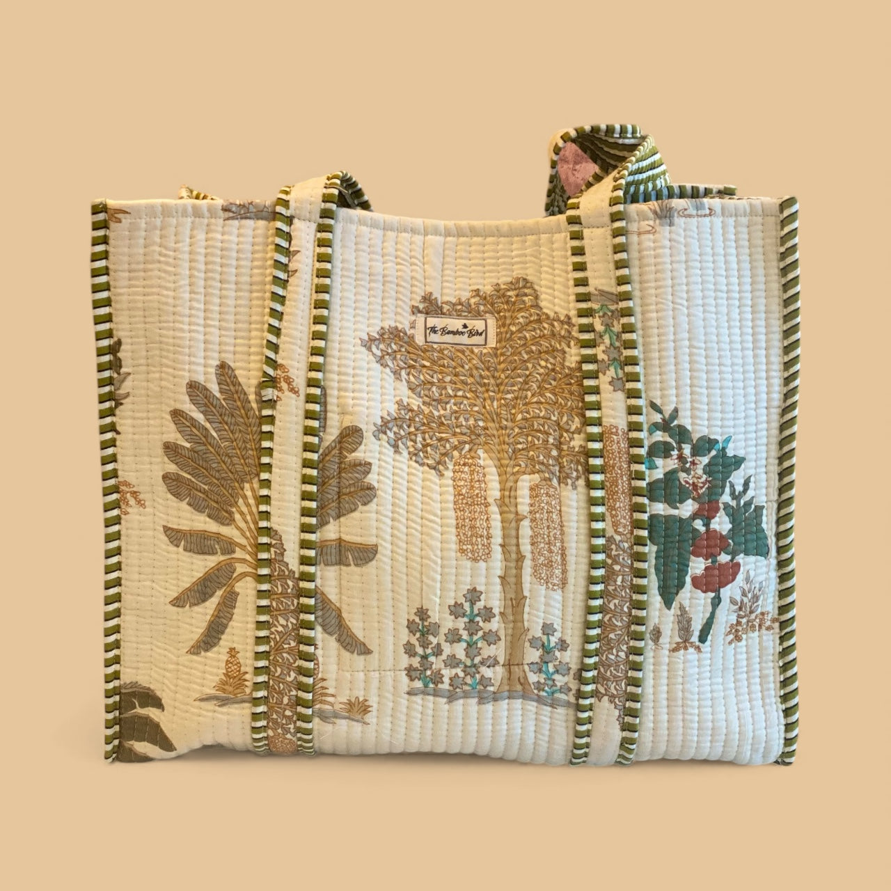 Palm Tree Quilted Tote Bag