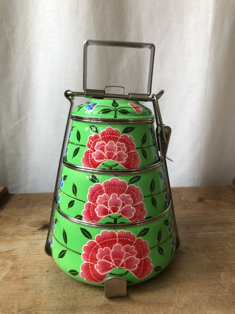 green-three-tier-tripod-tiffin-kashmir-enamelware