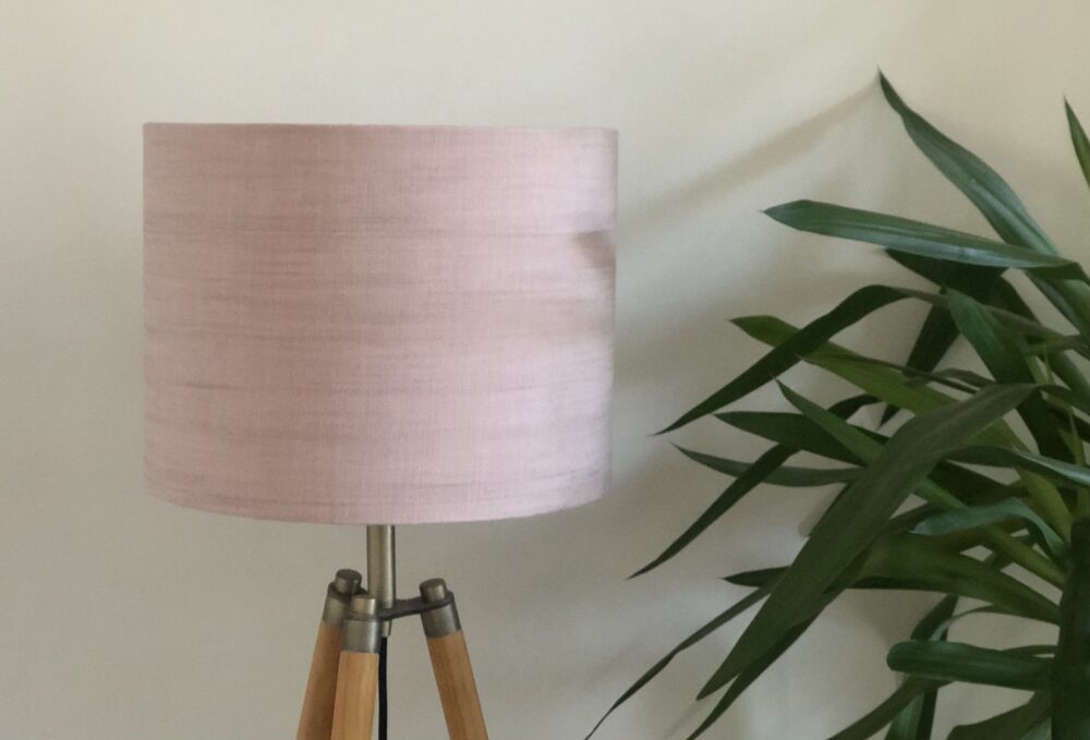 *pale pink lampshade with japanese gingko lining