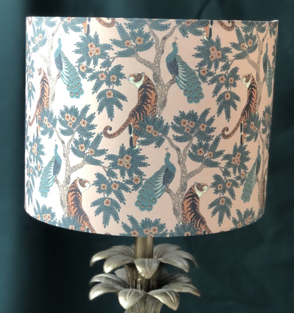 *tiger peacock lampshade in apricot
