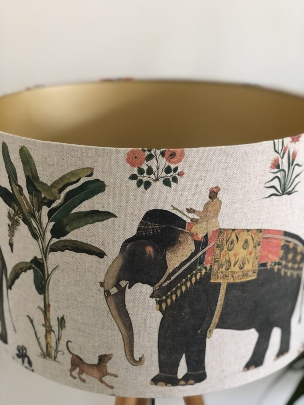 brushed-gold-lining-of-maharaja-and-indian-elephant-lampshade