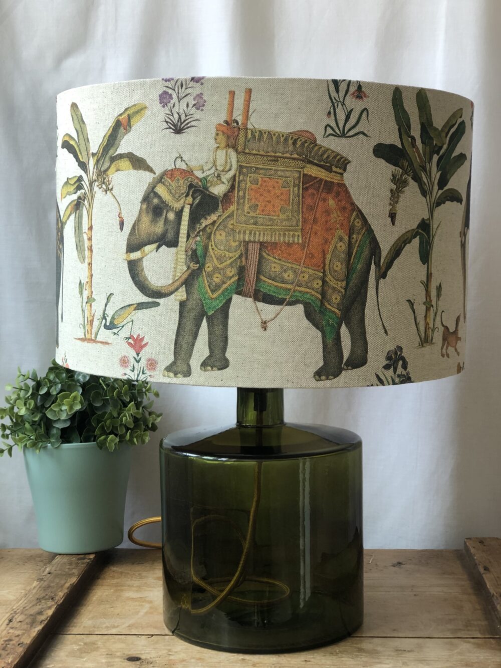 *maharaja elephant linen lampshade