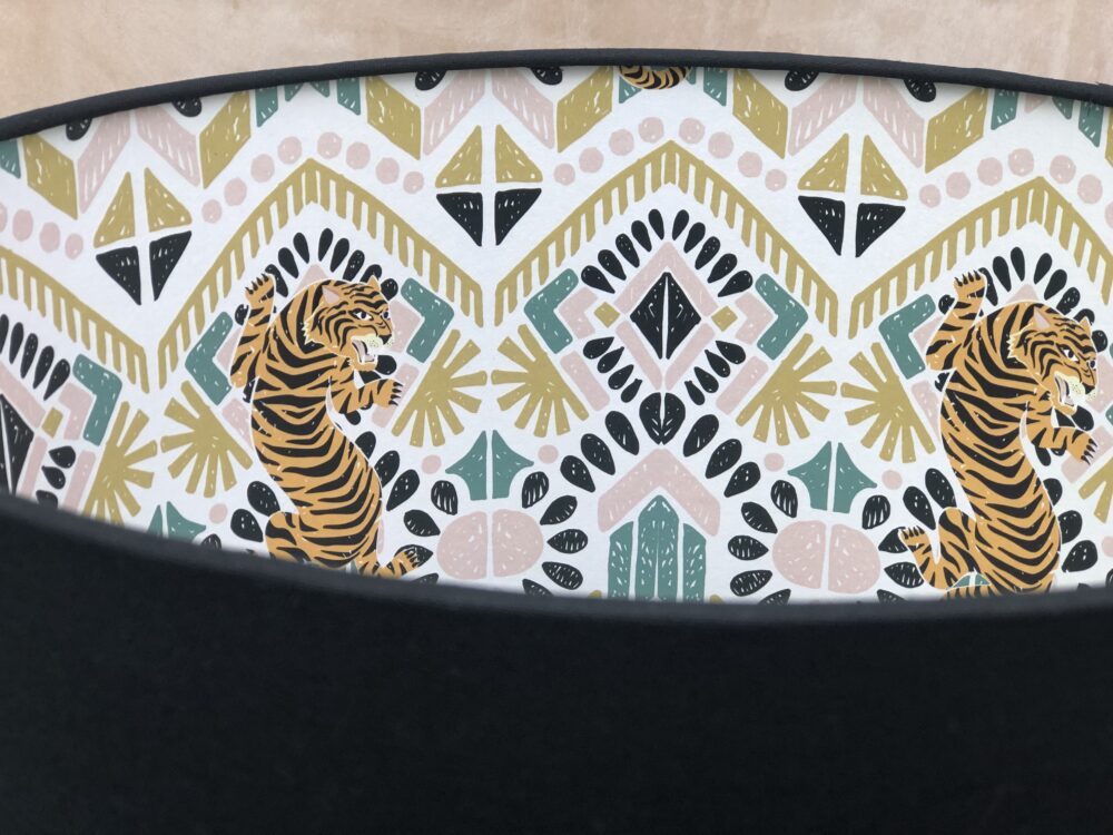 black-lampshade-with-tiger-paper-viewed-from-above