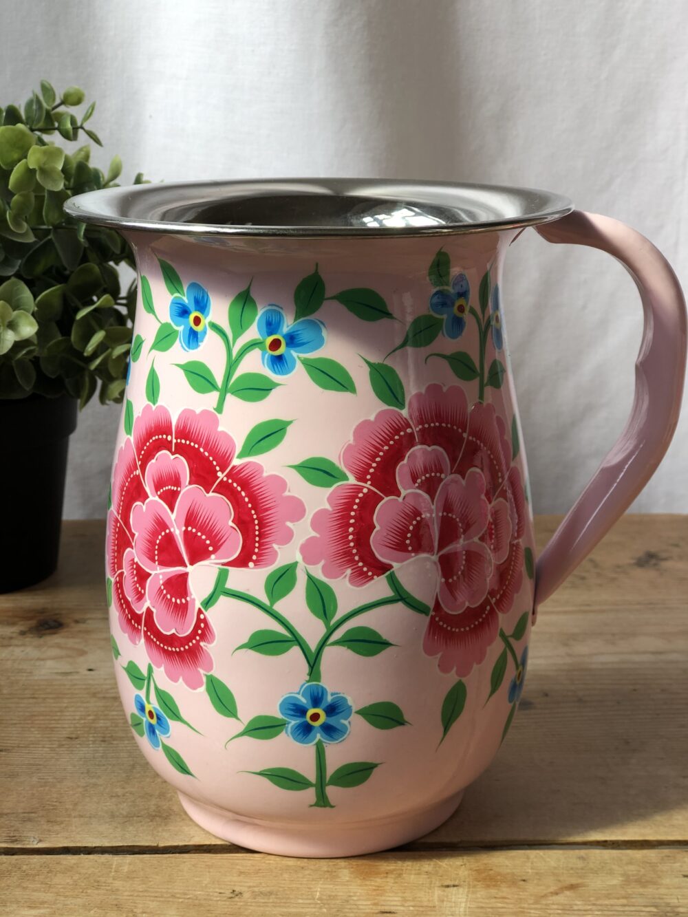 *pink enamel jug from kashmir