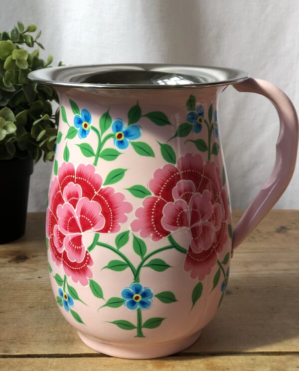 *pink enamel jug from kashmir