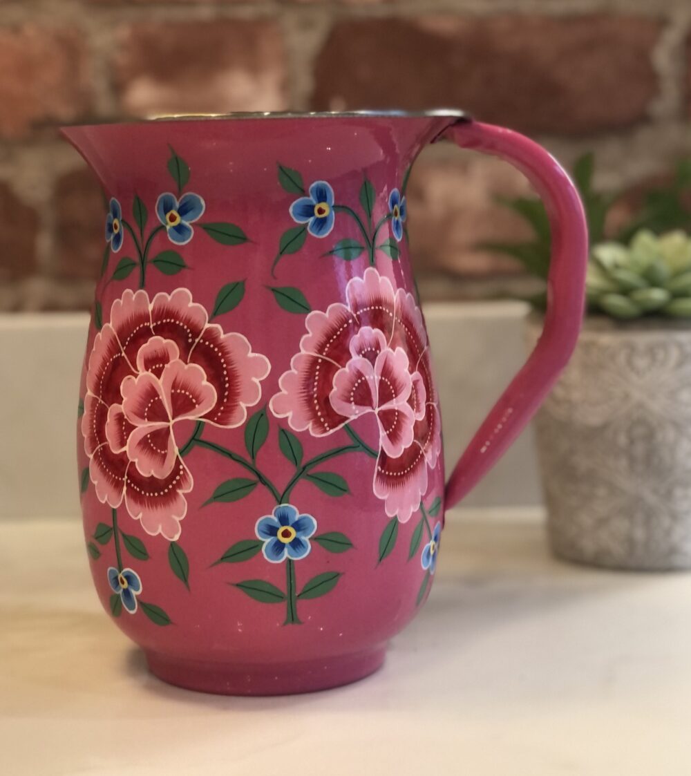 *bright pink enamelware jug