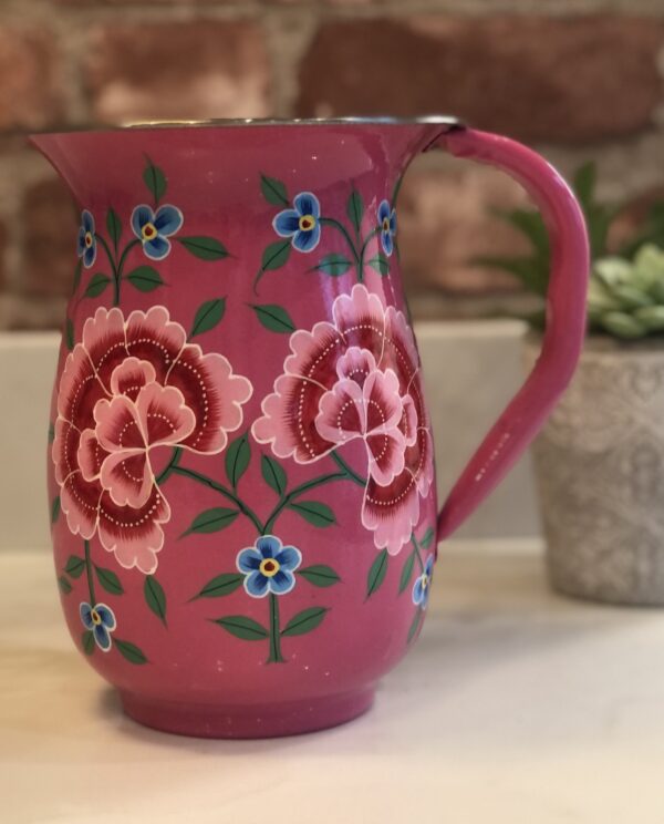 *bright pink enamelware jug
