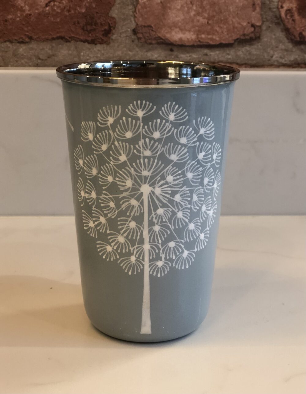 *stone blue dandelion tumbler from Kashmir