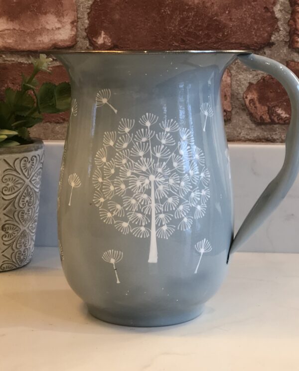 *dusky blue jug with dandelion